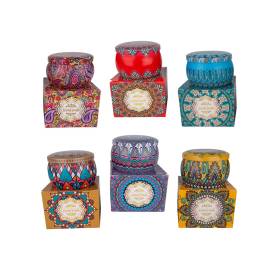 CANDELA IN LATTA MOSAICO CON CONFETTI