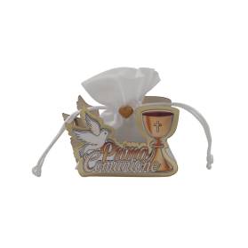 SCATOLINA DI LEGNO COMUNIONE CON CONFETTI