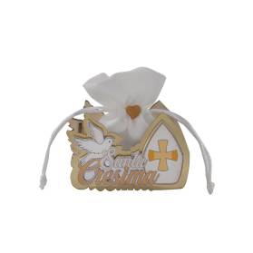 SCATOLINA DI LEGNO CRESIMA CON CONFETTI