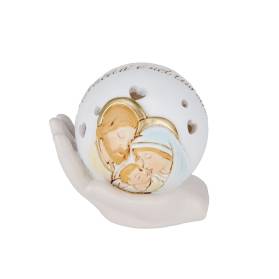 BOMBONIERA MANO CON SACRA FAMIGLIA CON CONFETTI