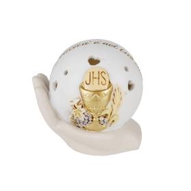 BOMBONIERA MANO CON CALICE CON CONFETTI