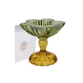 BOMBONIERA PORTACANDELA VETRO CON CONFETTI