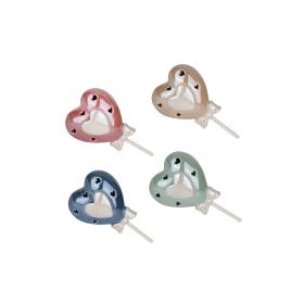 BOMBONIERA DOPPIO CUORE LED BABY IN PORCELLANA