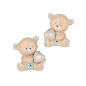 BOMBONIERA ORSETTO PELUCHE IN PORCELLANA CON CONFETTI