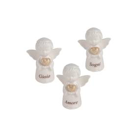 BOMBONIERA ANGELO BIANCO IN PORCELLANA CON CONFETTI