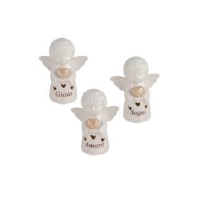 BOMBONIERA ANGELO BIANCO IN PORCELLANA CON CONFETTI