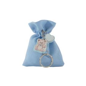 SACCHETTO NASCITA DI LINO CON ORSETTO