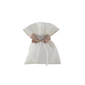 SACCHETTO MATRIMONIO CON APPLICAZIONE SILVER CUORE