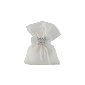 SACCHETTO MATRIMONIO CON APPLICAZIONE SILVER FARFALLA
