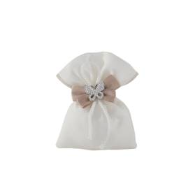 SACCHETTO MATRIMONIO CON APPLICAZIONE SILVER FARFALLA