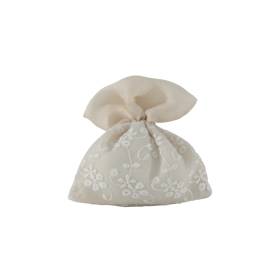 SACCHETTO MATRIMONIO RICAMATO BEIGE