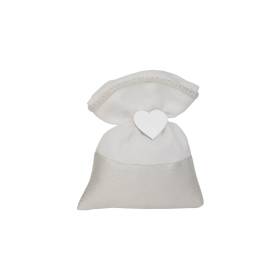 SACCHETTO LUREX NOZZE D'ARGENTO CON CUORE