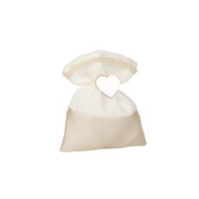 SACCHETTO LUREX NOZZE D' ORO CON CUORE