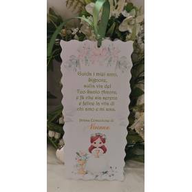 SEGNALIBRO PRIMA COMUNIONE RAGAZZA CON CALICE