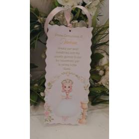 SEGNALIBRO PRIMA COMUNIONE RAGAZZA CON CALICE