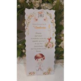 SEGNALIBRO PRIMA COMUNIONE RAGAZZO