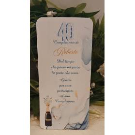 SEGNAPOSTO 40 ANNI UOMO AZZURRO