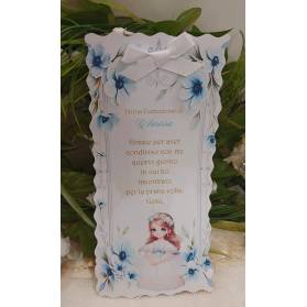 SEGNALIBRO PRIMA COMUNIONE BIMBA OCCHI AZZURRI