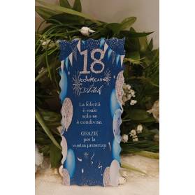 SEGNAPOSTO 18 ANNI RAGAZZA BLU E ARGENTO