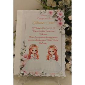 INVITO PRIMA COMUNIONE GEMELLE