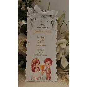 SEGNALIBRO PRIMA COMUNIONE GEMELLI