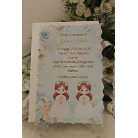 INVITO PRIMA COMUNIONE GEMELLE