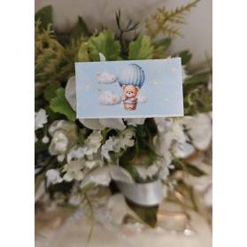 BIGLIETTINO NASCITA ORSETTO MONGOLFIERA