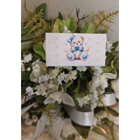 BIGLIETTINO NASCITA ORSETTO FIOCCO