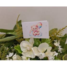 BIGLIETTINO NASCITA ORSETTO SULLA NUVOLA