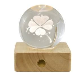 LAMPADA QUADRIFOGLIO CON LUCI A LED E CONFETTI