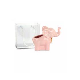 ELEFANTINO CACHEPOT CON FIOCCO ORO CON CONFETTI