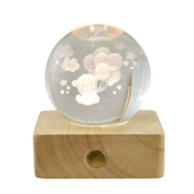 BOMBONIERA LAMPADA ORSETTO LED CON CONFETTI