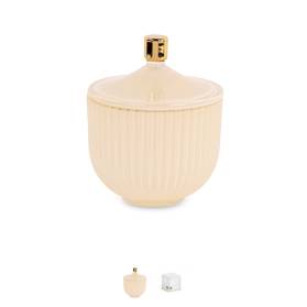 BOMBONIERA POTICHE PLISSE' IN VETRO E CONFETTI