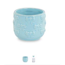 BOMBONIERA CACHEPOT CON FIOCCHI E CONFETTI