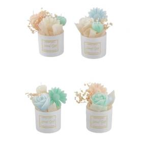 BOMBONIERA CANDELA VETRO IN VASETTO E CONFETTI