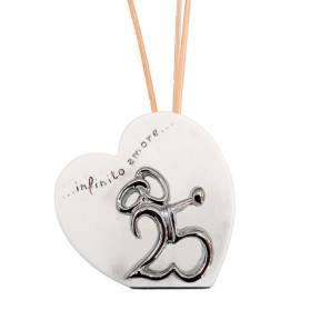 BOMBONIERA PROFUMATORE CUORE NOZZE ARGENTO