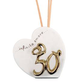 BOMBONIERA PROFUMATORE CUORE NOZZE ORO