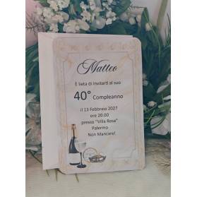 INVITO 40 ANNI UOMO CON BUSTA