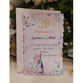 INVITO 30 ANNI GEMELLE CON BUSTA