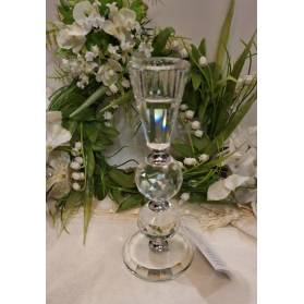 BOMBONIERA PORTACANDELA IN CRISTALLO CON CONFETTI