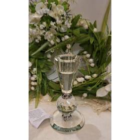 BOMBONIERA PORTACANDELA IN CRISTALLO CON CONFETTI