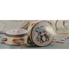 TAMBURELLO PERSONALIZZATO BATTESIMO CON CONFETTI