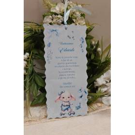 SEGNALIBRO BATTESIMO CONIGLIETTO