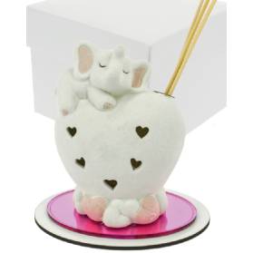 BOMBONIERA PROFUMATORE OLED CUORE ELEFANTINO COMPLETA DI CONFEZIONE