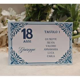 SEGNATAVOLO 18 ANNI CON NOMI INVITATI