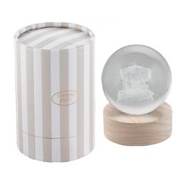 BOMBONIERA SFERA DI VETRO LED COMPLETA DI CONFEZIONE