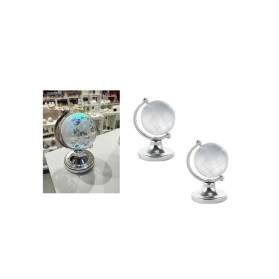 MAPPAMONDO IN VETRO CON LED COMPLETO DI CONFETTI