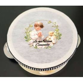 BOMBONIERA TAMBURELLO PRIMA COMUNIONE RAGAZZO