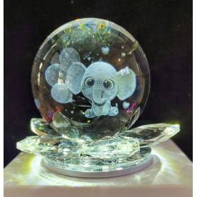 BOMBONIERA SFERA DI VETRO LED COMPLETA DI CONFEZIONE