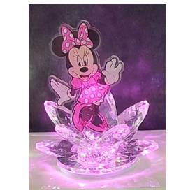 BOMBONIERA FIORE DI CRISTALLO CON MINNIE LED COMPLETA DI CONFEZIONE